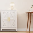thumbnail image 4 of JHYKFG 32"Metal Pantry Storage Cabinet,Freestanding Sideboard with 2 Adjustable Shelves for Small Spaces, Living Room, Hallway, Dining Room,White, 4 of 13