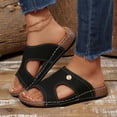 thumbnail image 5 of Womens Arch Support Slide Sandals Comfortable Breathable Slip On Round Toe Orthotic Flat Beach Slides For Daily Casual Walking Vacation Holiday, 5 of 5