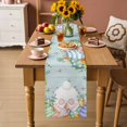 thumbnail image 2 of Easter Bunny Tail Table Runner 72 Inches, Colorful Easter Eggs Teal Wooden Leaves Bed Runner Dresser Scarves Tabletop for Indoor Outdoor Parties/Ceremony/Banquet, 18" x 72", 2 of 8