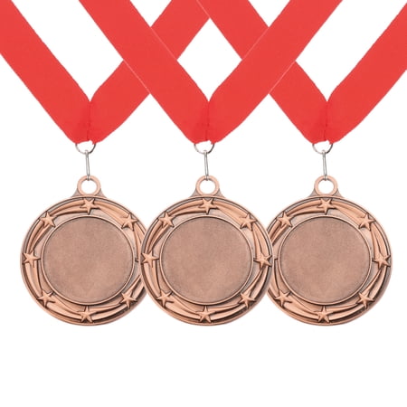 Uxcell Award Medal, Winner Medal with Red Neck Ribbon Prize Medal for Sports Meeting Spelling Bees Bronze