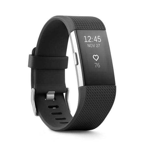Fitbit Charge 2 Bracelet de Fréquence Cardiaque + Entraînement Physique, Noir, Grand (Version US), 1 Unité