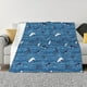 thumbnail image 1 of Balery Sharks on White Blue Striped Manta de Franela con Dibujo, Lujo Ultra Suave y Cálido, Antipelusa y Resistente a las Arrugas para Cama, Sofá, Camping -50"x40", 1 of 6