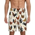 thumbnail image 3 of Lsque Roosters and Chickens Mens Sleep Pajama Shorts,Short Pajama Pants, Cotton Ultra-Soft Knit-4X-Large, 3 of 9