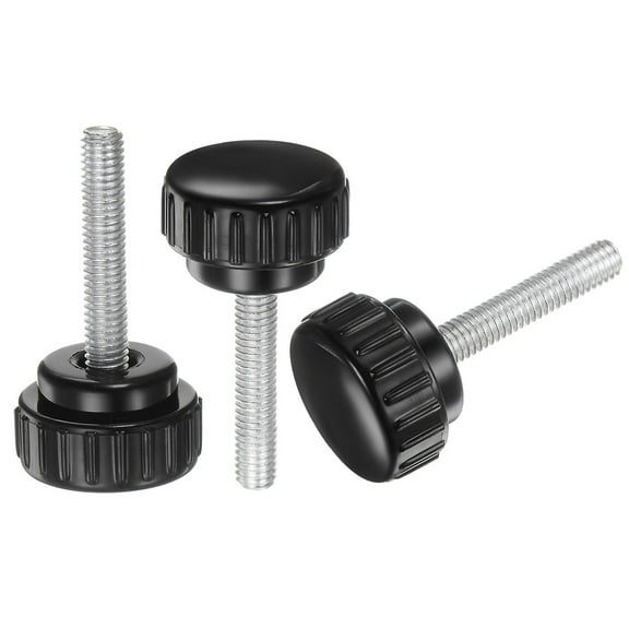 Uxcell 20 Packs M6 x 30mm Male Thread 25mm Head Knurled Knobs Thumb Screws Clamping Knobs