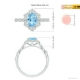 thumbnail image 4 of ANGARA Natural Oval 1 ct Aquamarine Trillium Floral Shank Ring in 14K White Gold for Women (Size-8x6mm) | March Birthstone, Birthday, Anniversary, Jewelry Gift for Women | Natural Aquamarine Ring, 4 of 9