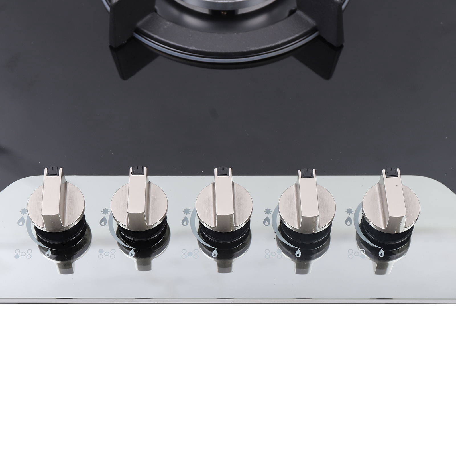 WUZSTAR 5 Burners Built-in Gas Cooktop,Stainless Steel Gas Hob Stove Automatic Pulse Ignition Countertop Stove