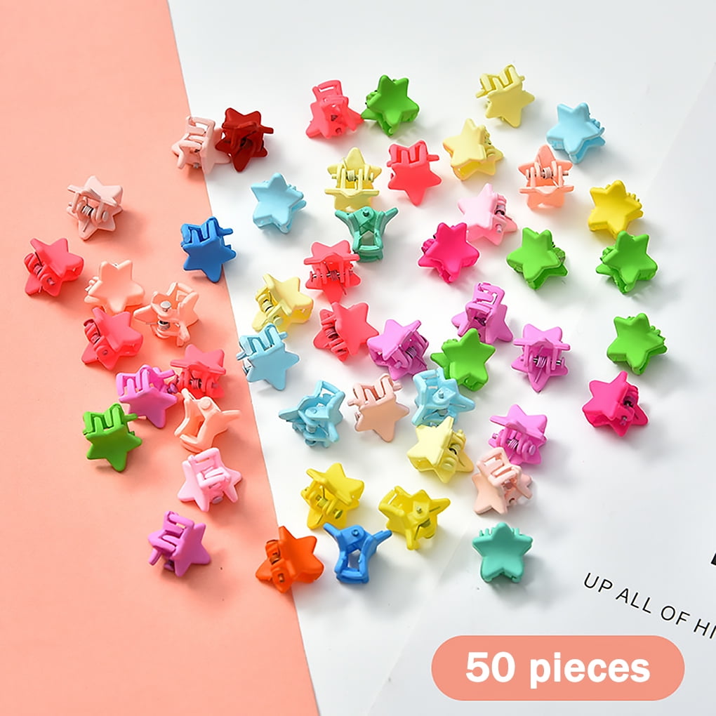 50 PCS Kids Baby Plastic Girls Hairpins Mini Claw Hair Clips Clamp Flower  X 