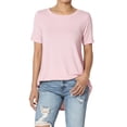 thumbnail image 1 of TheMogan Women's PLUS Basic Crew Neck Round Hem Short Sleeve Draped Jersey Tee, 1 of 6