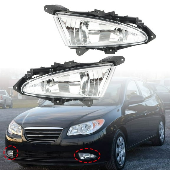 LABLT for Hyundai Elantra 2007-2010 Fog Lights Kit Clear Lens   Wiring Switch