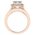 thumbnail image 3 of Princess Cut Quad Halo Double Band Wedding Ring Set 2.90 CTW 14K Rose Gold, 3 of 5