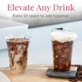 thumbnail image 5 of Prestee 100 Clear Cups with Lids, 16oz - Strawless Plastic Cups with Lids - Disposable Iced Coffee Cups - Clear Plastic Cups with Lids Bulk - Iced Coffee, Cold Brew, Smoothie for Christmas & Holiday, 5 of 8