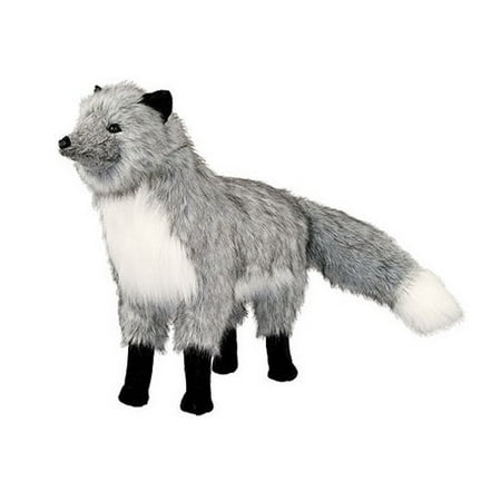 33" Luxurious Life-Like Extra Soft Plush Standing Trek Silver Fox Stuffed Animal