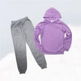 thumbnail image 4 of NAISIBABY Outfit Sets for Girls Size 6, Comfy Pullover Elastic Waist Long Sleeved Hooded Sweatshirt With Sweatpants Purple, 4 of 5