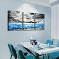 thumbnail image 5 of Framed Canvas Wall Art For Bedroom Modern Home Wall Decoration For Living Room Office Wall Decor Black And White Beach Wall Paintings Blue Ocean Sea Wave Pictures Posters Artwork 3 Piece, 5 of 6