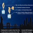 thumbnail image 2 of Gem Stone King 14K Yellow Gold Sky Blue Topaz and Lab Grown Diamond Earrings for Women | 2.05 Cttw | Gemstone November Birthstone | Cushion 7X5MM, 2 of 6
