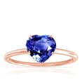 thumbnail image 1 of GemsNY September Birthstone - Dainty Heart Shape Four Prong Blue Sapphire Solitaire Ring (Grade - AAA | 1.00cts.), 1 of 4