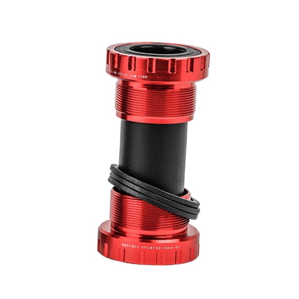 Eje de pedalier de bicicleta Sunnimix Soporte inferior de bicicleta 68-73 mm BB51 24 mm Juego de bielas rojo