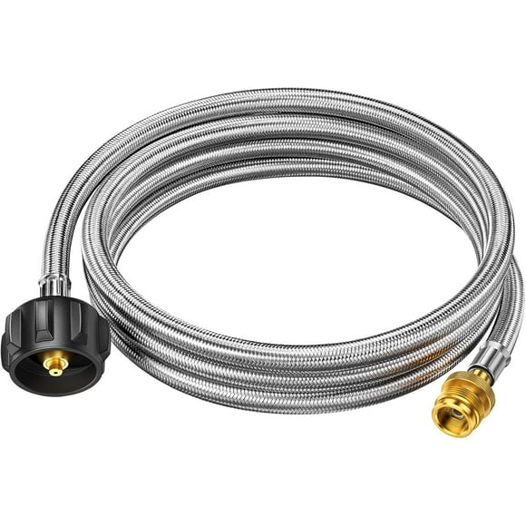 G Need 8ft to 20lb Propane Hose Adapter with Gauge, 20lb to 1lb Propane Tank Adapter, Propane Tank Hose, Propane BBQ Hose Compatible with L
