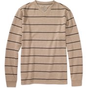 Big Men's Long-Sleeve V-Neck Stripe Knit Pullover