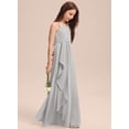 thumbnail image 5 of Drtj 2-14T Kids Teens A-Line Halter Neck Cascading Chiffon Junior Flower Girl Wedding Party Formal Bridesmaid Dress, 5 of 6
