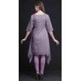 thumbnail image 3 of Bimba Purple Seal Leaves Printed Tops For Women Asymmetric Kurti Summer Dress For Girls XXX-Large, 3 of 6