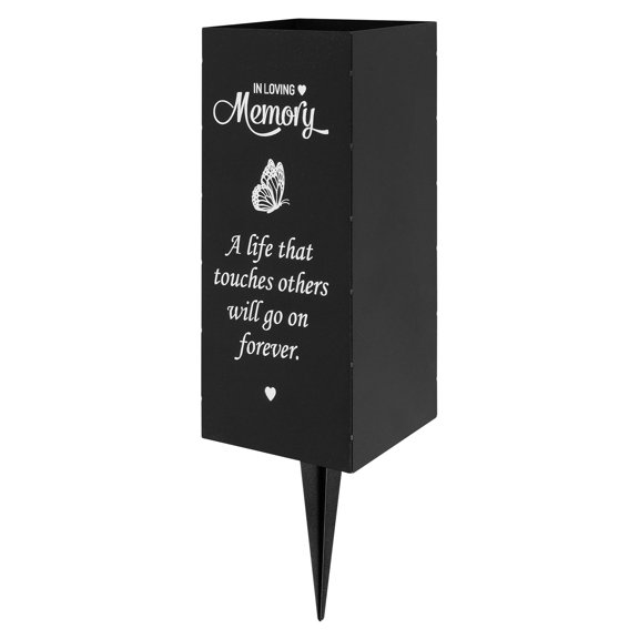 Cemetery Vase Memorial Flower Holder with Spike Black Cemetery Flower Holder Memorial Sympathy Present for Grave Burial Ground Lawn Yard Funeral