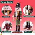 thumbnail image 4 of TJT 12 inch Nutcracker Decorations, Wooden Nutcracker Soldier Christmas Ornaments Collectible Festive Xmas Figures Decor Gift Indoor, Green, Bugler, 4 of 11