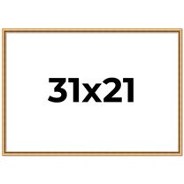 31x21 Frame Beaded Gold Solid Wood Picture Frame | 0.75 Inches Moulding Width | Liscio Oro