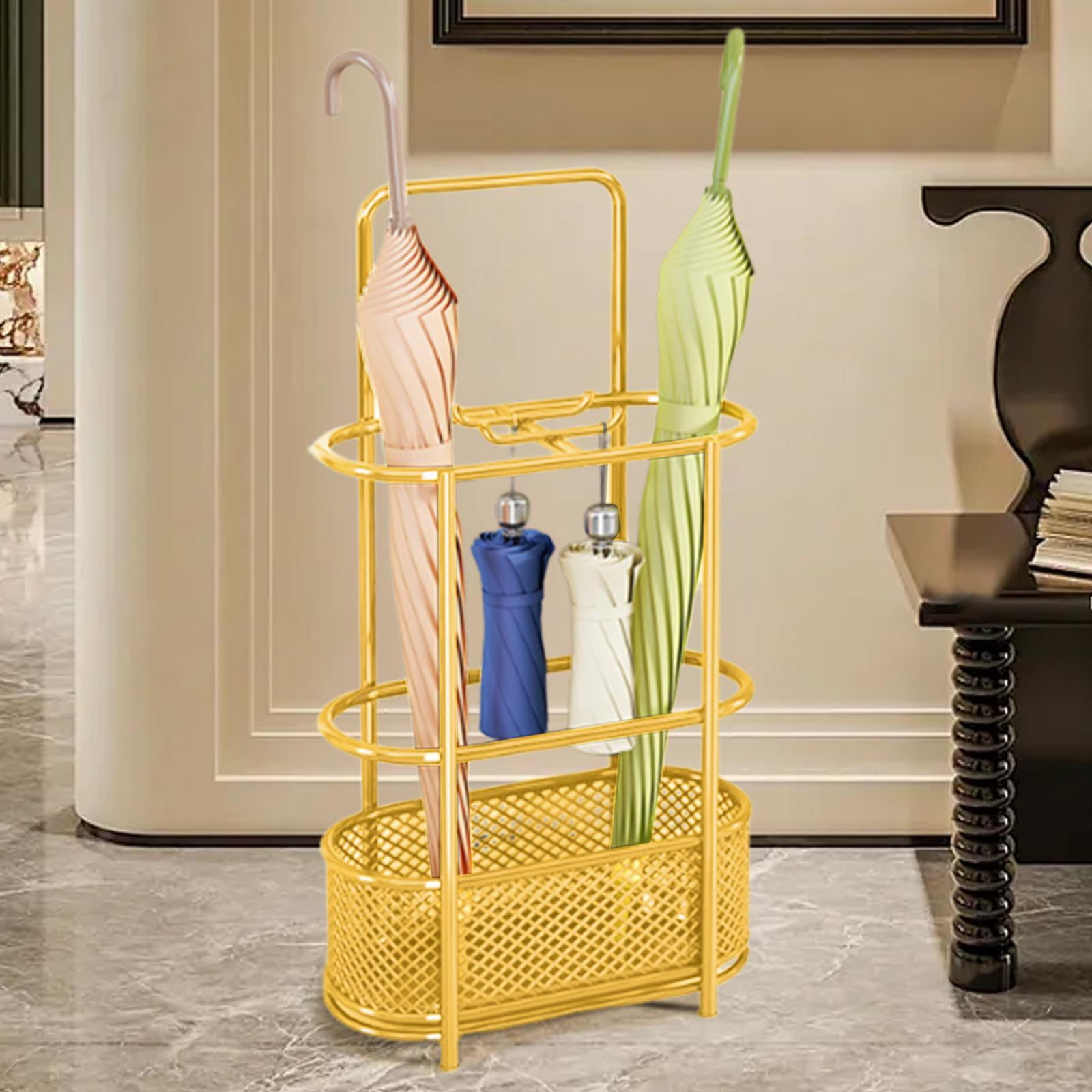 TISHITA Umbrella Holder Rack Cane Holder Umbrellas Organizer for Hotel Home Entryway Gold