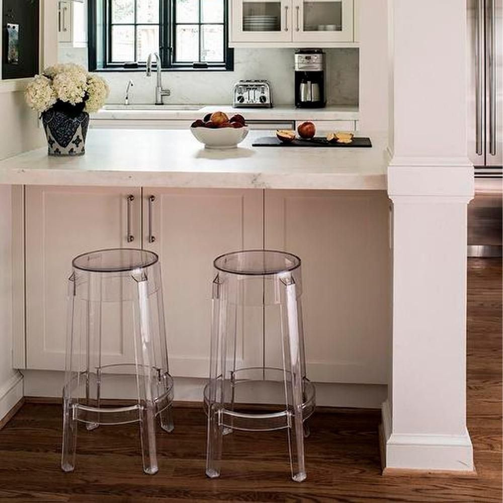 Heavenly Collection Tabouret de Comptoir en Plastique Transparent pour Cuisine et Bar