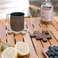thumbnail image 4 of Posavasos de madera para camping, de haya y nogal, aislante térmico, para tazas, rompecabezas., 4 of 7