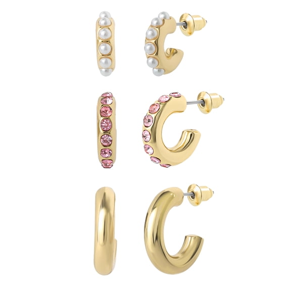 Celebrity Pink Women's Fashion Earring Set - 3 Pairs