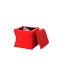 thumbnail image 3 of 17.5" Tall Wood and Leather Storage Bench, Red Croc Svelte, 3 of 6