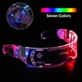 thumbnail image 2 of Matsuzay 2 piezas de gafas brillantes para banquete de Navidad alimentado por botón de anteojos iluminado colorido operación gafas Kits de decoración para fiestas Control dual, 2 of 6