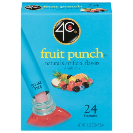 4C Totally Light 2 Go Fruit Punch Drink Mix, 1.4 Oz., 24 Packet