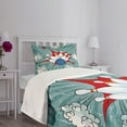 thumbnail image 5 of Ambesonne Bowling Party Quilted Bedspread Set 2 Pcs, Retro Comic Blast, Twin Size, Multicolor, 5 of 6