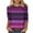 Purple, variant on Ohufall Womens 3/4 Sleeve Shirts Plus Size Fashion Casual Stripe Printed Crew Neck Tops Summer Loose Comfortable Blouses for Women