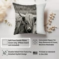 thumbnail image 2 of Ethan Taylor Animals Throw Pillow Soft Cushion Cover 'Highland Cow Farm Animals' Modern Pattern Decorative Square Accent Pillow Case, 18x18 Inches, Gray, Black, 2 of 5