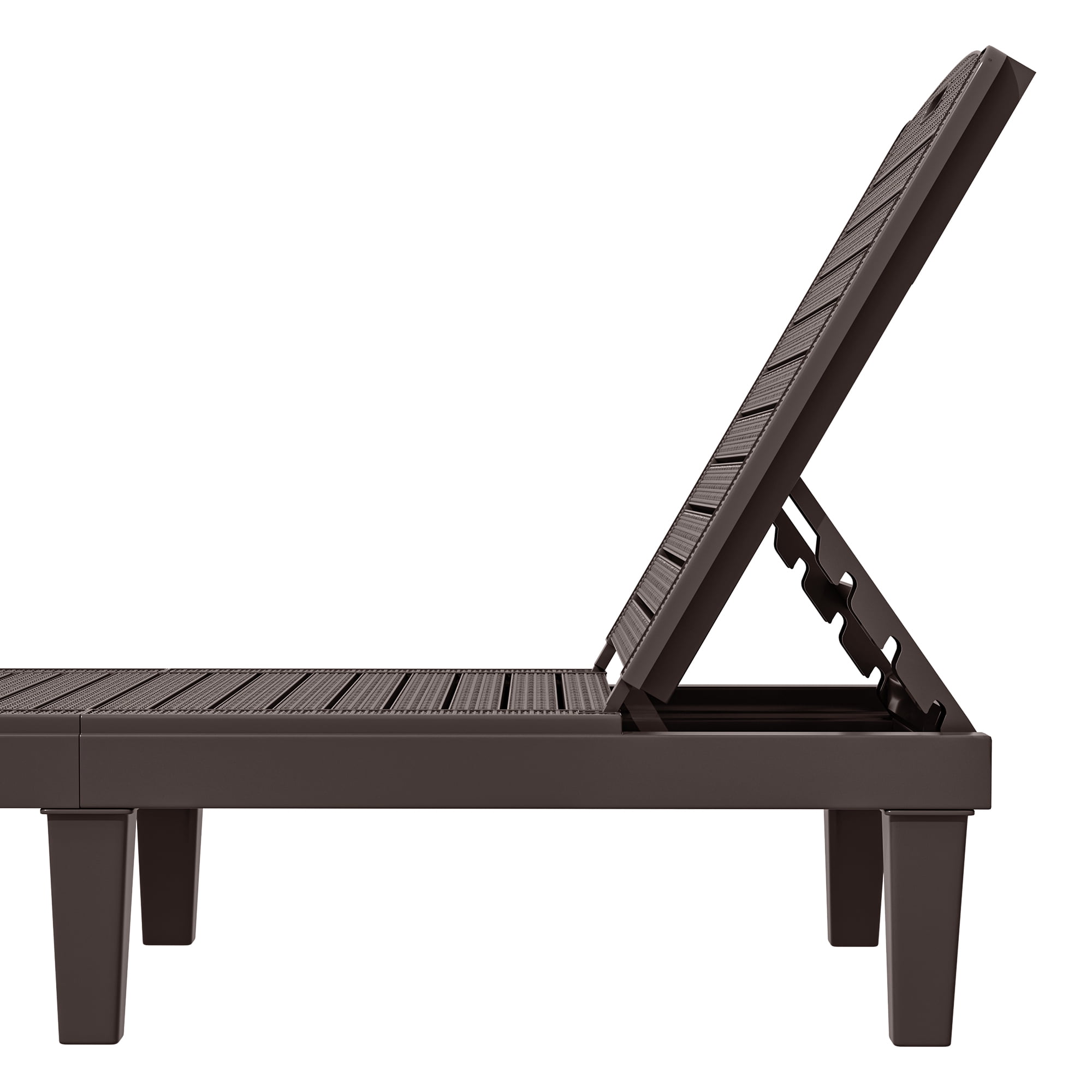 Uforic Outdoor Chaise Lounge Set of 2, 5-Position Adjustable Backrest, Waterproof for Patio, Brown