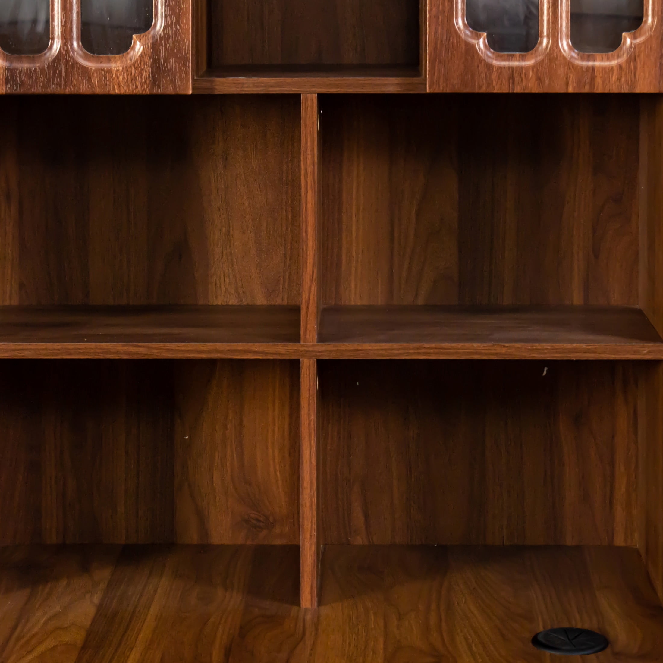 Noble House 55" L-Shaped Corner Computer Desk with Hutch, Storage Cabinets & Bookshelf, Large Workstation, Walnut