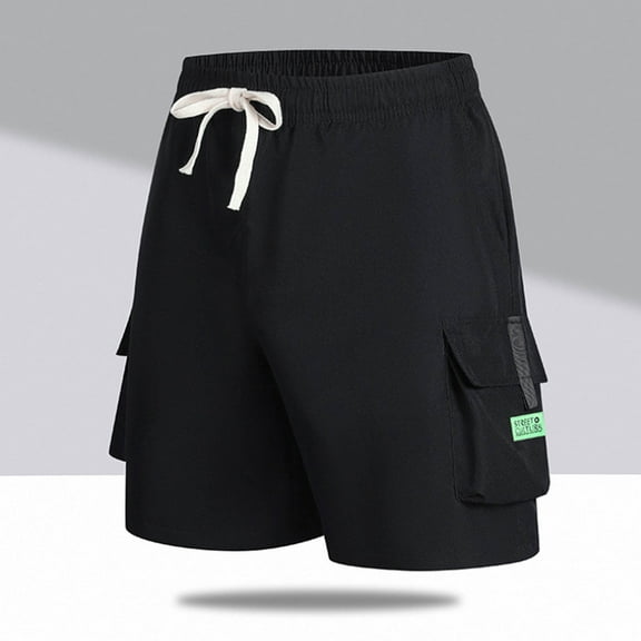 Vetsdori Cargo Shorts for Men Pockets Summer Short Pants Workout Fashion,Elastic Waist Athletic Relaxed Fit Mens Shorts