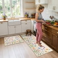 thumbnail image 3 of Findosom Floral Non-Slip Kitchen Rugs Set of 2,Washable Kitchen Mat Farmhouse Kitchen Floor Mats Runner for Home Sink Entrance Laundry Hallway,20"x32"+20"x47" Beige, 3 of 8