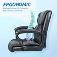 thumbnail image 4 of Vineego Mid Back Office Desk Chair PU Leather Executive Chair Adjustable Business Manager’s Chair Ergonomic Swivel Computer Chair with Lumbar Support and Armrest, Black, 4 of 7