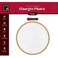thumbnail image 2 of [13 Inch - 8 Pack] Disposable Round Plastic Charger Plates, Clear/Gold Rimmed Dinner Chargers Lightweight Charger Plate for Weddings, Parties, and Holiday Events - Posh Setting, 2 of 4