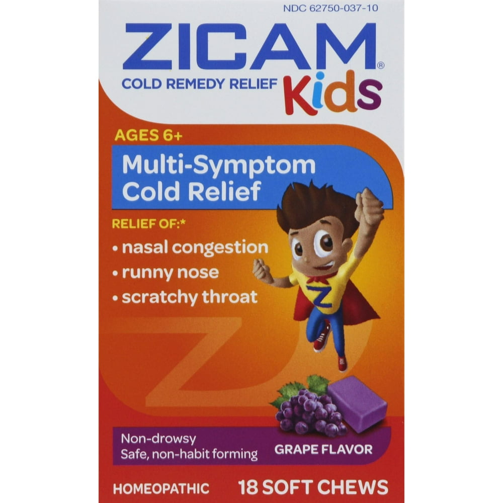 Zicam Cold Remedy Kids Soft Chews, Grape Flavor, 18 Count