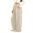 thumbnail image 3 of Lmnyox Kid's Sweatpants Wide Leg Baggy Solid Color High Waist Sports Pants Fleece Lined Joggers with Pockets, 3 of 9