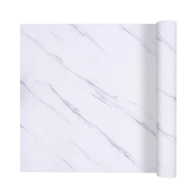 Papier Adhésif Marbre Blanc Imperméable Autocollant pour Comptoir de Cuisine