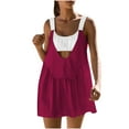 thumbnail image 2 of Meichang Robe de Tennis pour Femmes avec Soutien-Gorge Intégré Sans Manches Décontractée Dos Nu Robe de Golf Robe Athlétique Été Tendance Patchwork Mini Courte Robes d'Entraînement, 2 of 7