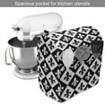 thumbnail image 2 of Fleur De Lis Stand Mixer Cover, Checkerboard Pattern Rectangles European Heraldic Design Monochrome Emblem, Kitchen Appliance Organizer Bag Cover with Pockets, 5 Quarts, Black White, by Ambesonne, 2 of 4