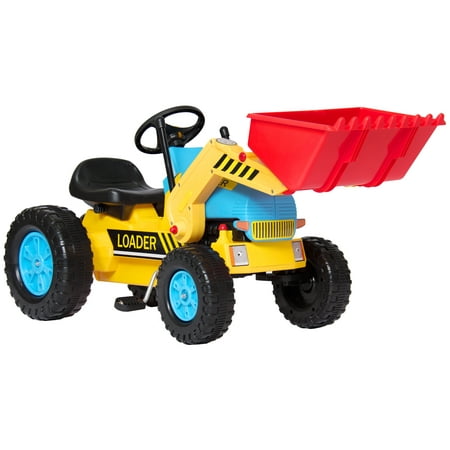 Best Choice Products Kids PedalExcavator, Digger Scooter, Front Loader Pretend Play Construction Truck Toy -